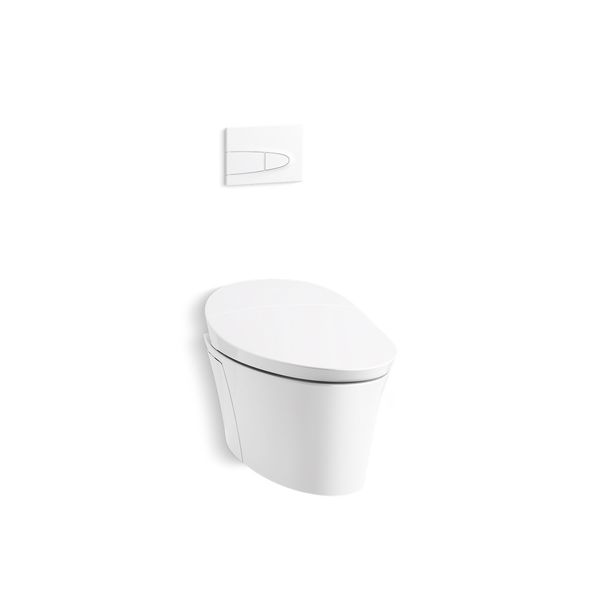 Kohler Toilet, Wall Mounted Mount, Elongated, White 5402-0